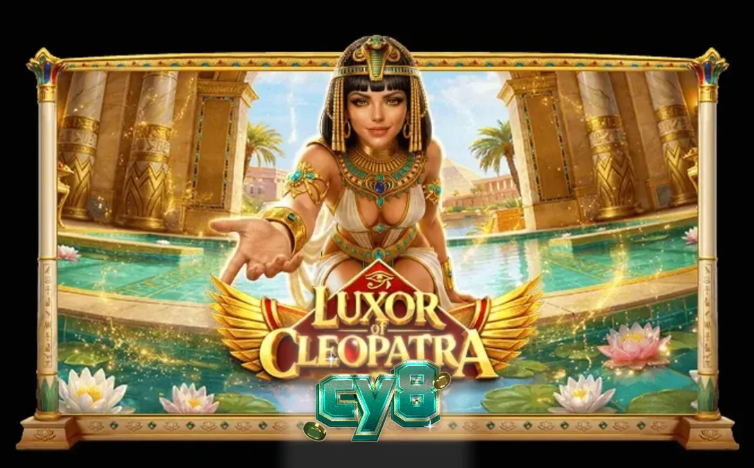 Interface do jogo de slot Luxor of Cleopatra com temática egípcia